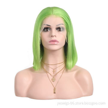 Wholesale Green Bob Wigs Human Hair 13x4 Lace Front Wigs Virgin Hair Lace Wigs
